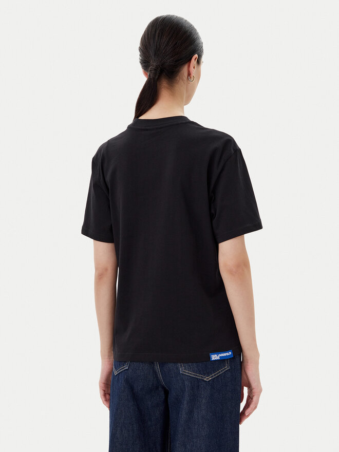 Karl Lagerfeld Jeans Karl Lagerfeld Jeans Marškinėliai A1W17005 Juoda Relaxed Fit