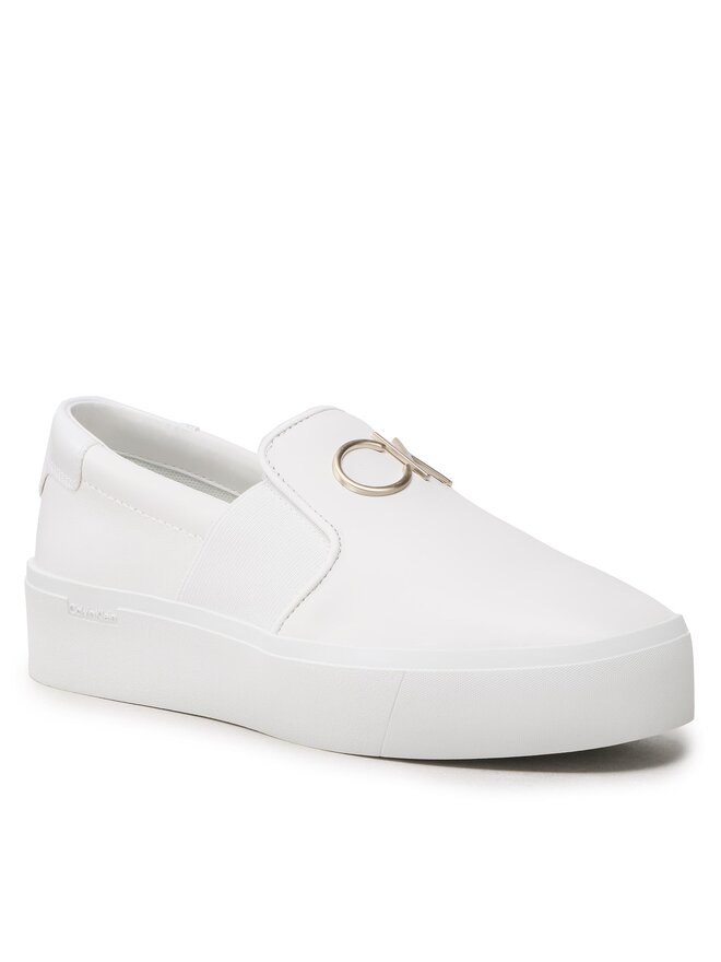 Calvin Klein Sneakers Calvin Klein Flatform Cupsole Slip On W/Hw HW0HW01421 Weiß