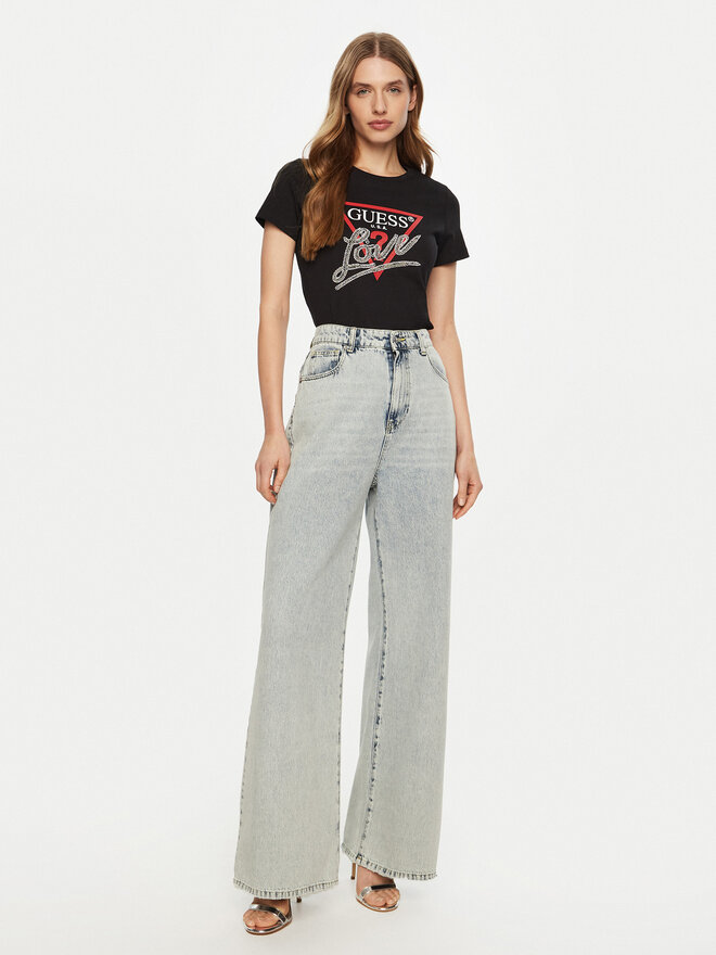 Guess Guess Marškinėliai W5RI10 I3Z14 Juoda Regular Fit