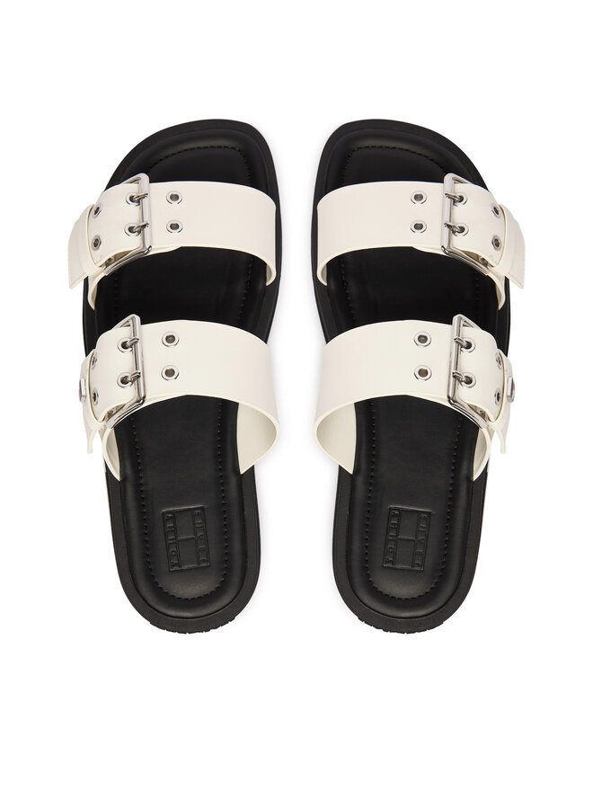 Tommy Jeans Pantoletten Tommy Jeans Tjw Buckle Straps Sandal EN02966 Creme