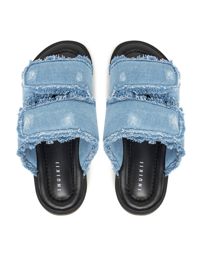 Inuikii Pantoletten Inuikii Classic Jeans Velcro 70104-143 506 Blau