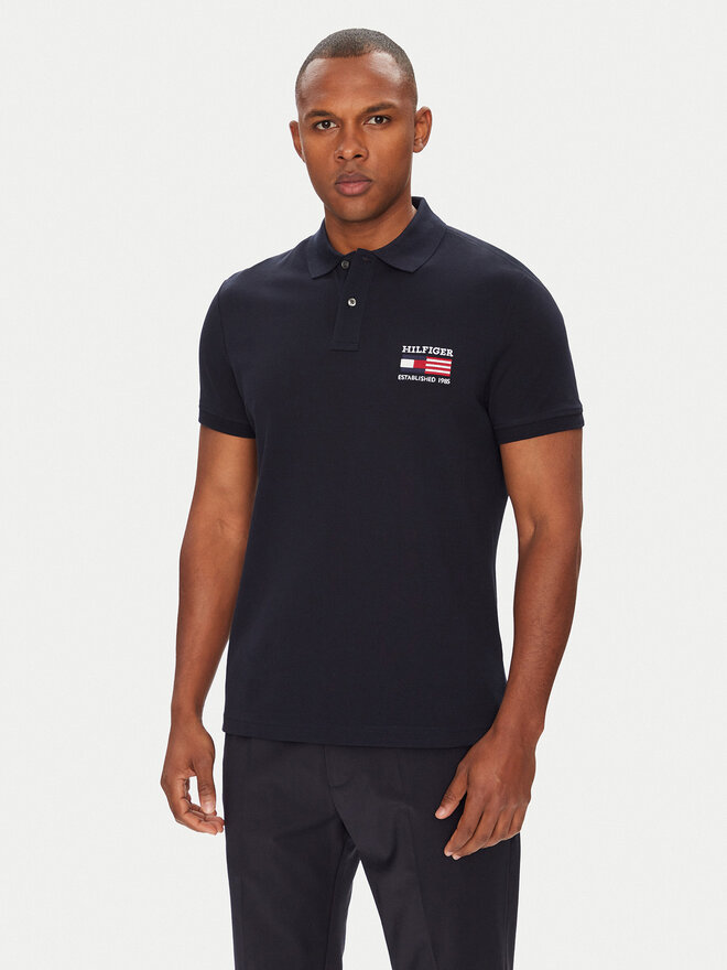 Tommy Hilfiger Tommy Hilfiger Pólóing Flag MW0MW39836 Sötétkék Regular Fit