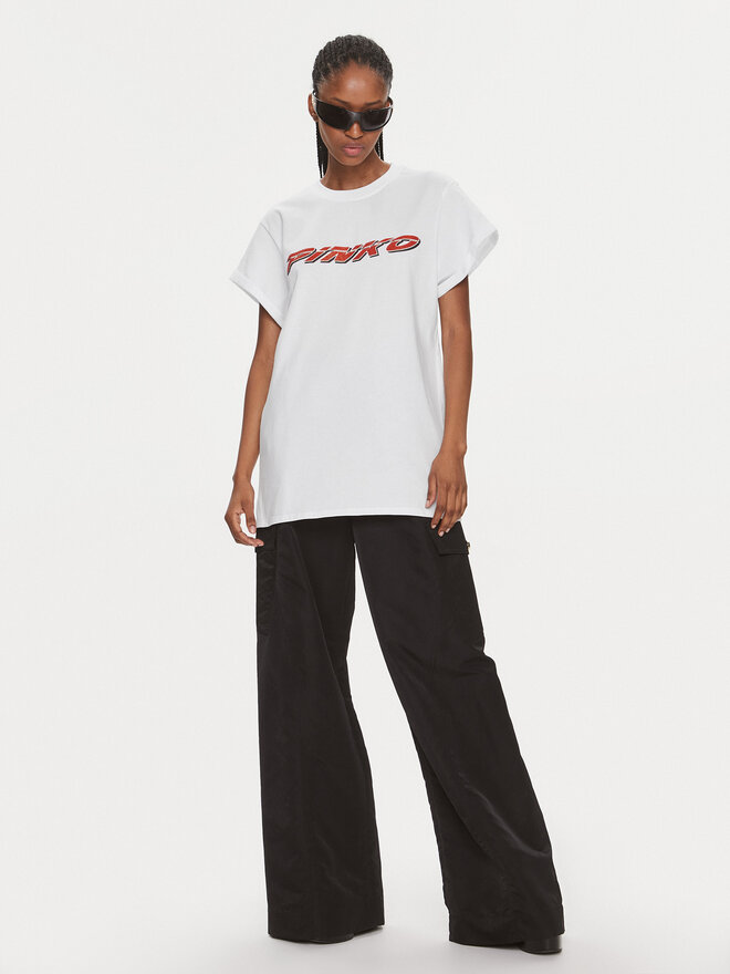 PINKO PINKO Camiseta 103138 A1P7 Blanco Relaxed Fit