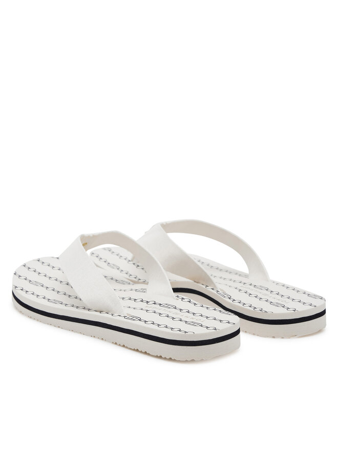 Tommy Hilfiger Šlepetės per pirštą Tommy Hilfiger Th Chain Print FW0FW08514 Balta