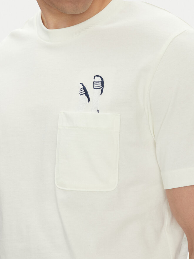 adidas adidas Camiseta Lounge Slides Graphic Pocket JM0374 Blanco Regular Fit