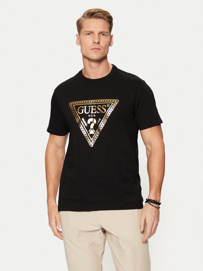 Guess Guess Marškinėliai M5RI49 K9RM1 Juoda Regular Fit