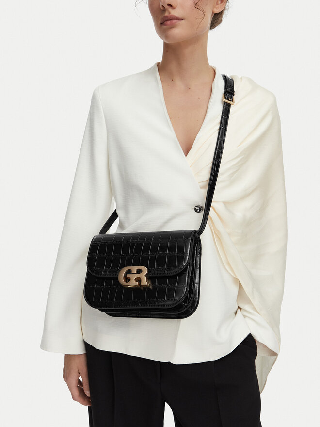 GINO ROSSI Handtasche GINO ROSSI EO-LINA-KQ44-CROCCO Schwarz