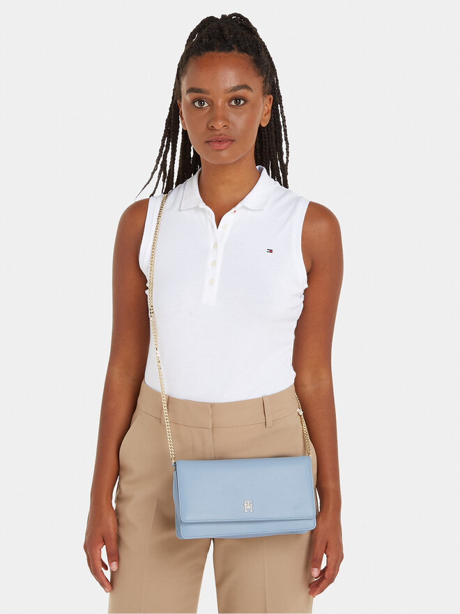 Tommy Hilfiger Geantă Tommy Hilfiger Th Refined Chain Crossover AW0AW16109 Albastru celest