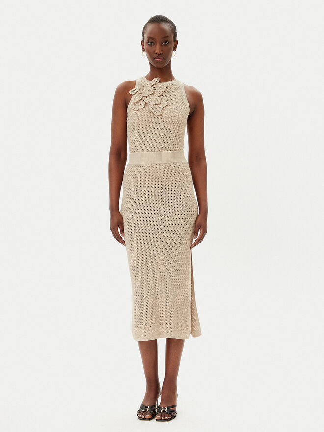 Marella Marella Marškinėliai Arak1 2513361112 Smėlio Slim Fit