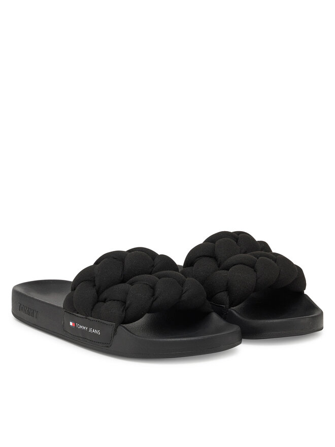 Tommy Jeans Παντόφλες Tommy Jeans Tjw Braided Slide EN0EN02764 Μαύρο