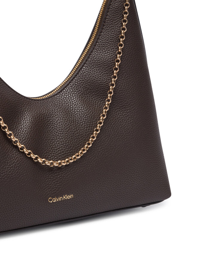 Calvin Klein Handtasche Calvin Klein Emblem Hw Pebble Shoulder Bag LV04F3495G Beige