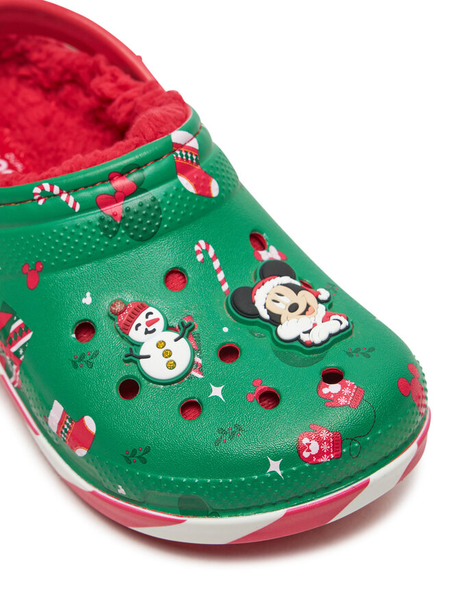 Crocs Шльопанці Crocs Classic Mickey Xmass Lined Clog K 210814 Зелений