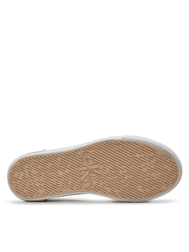 Calvin Klein Jeans Tenisky Calvin Klein Jeans Bold Vulc Flatf Low Lace Mix Mtl YW0YW01465 Écru