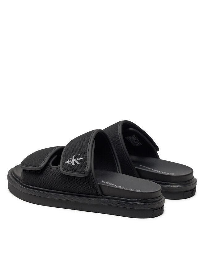 Calvin Klein Jeans Šľapky Calvin Klein Jeans Double Bar Sandal Mtl YM0YM01020 Čierna