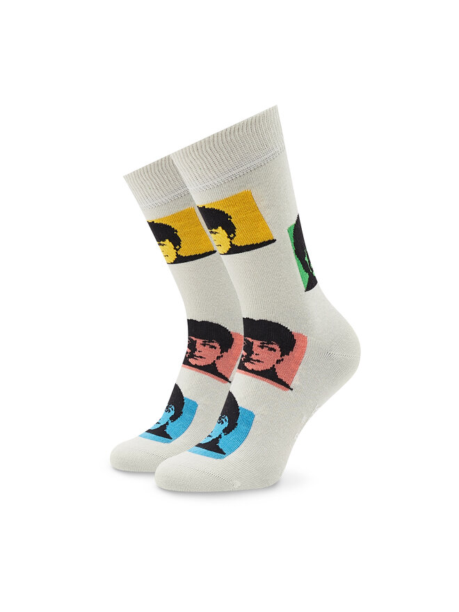 Chaussettes hautes unisex Happy Socks The Beatles BEA01 1300 Beige chaussures