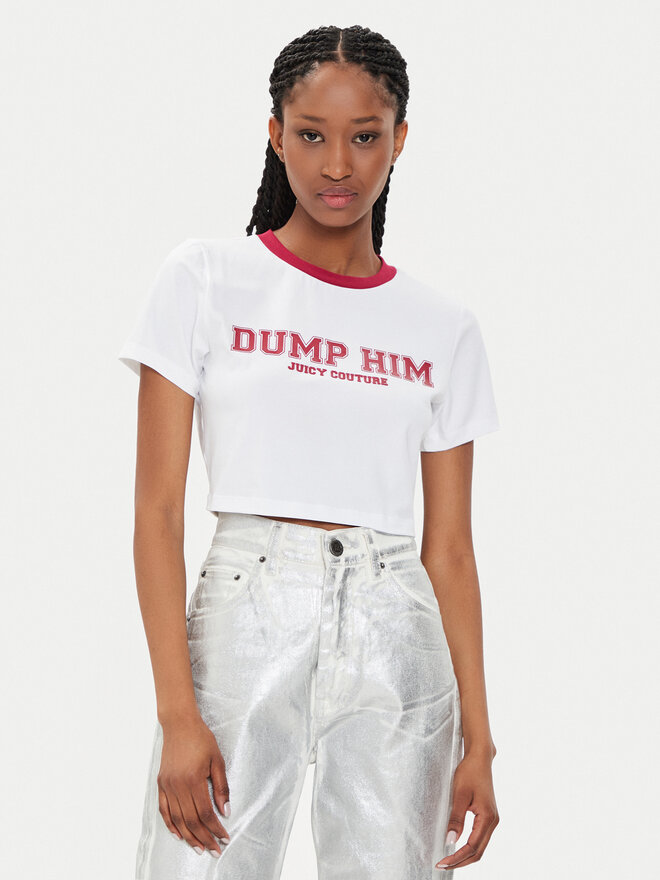 Juicy Couture Juicy Couture Футболка Dump Him JCWCT23314 Білий Slim Fit