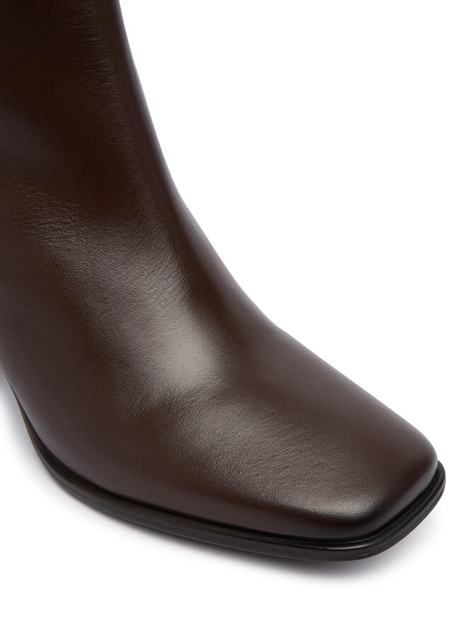 Tommy Hilfiger Stiefeletten Tommy Hilfiger Th Strap Leather Block Heel Boot FW0FW09488 Braun