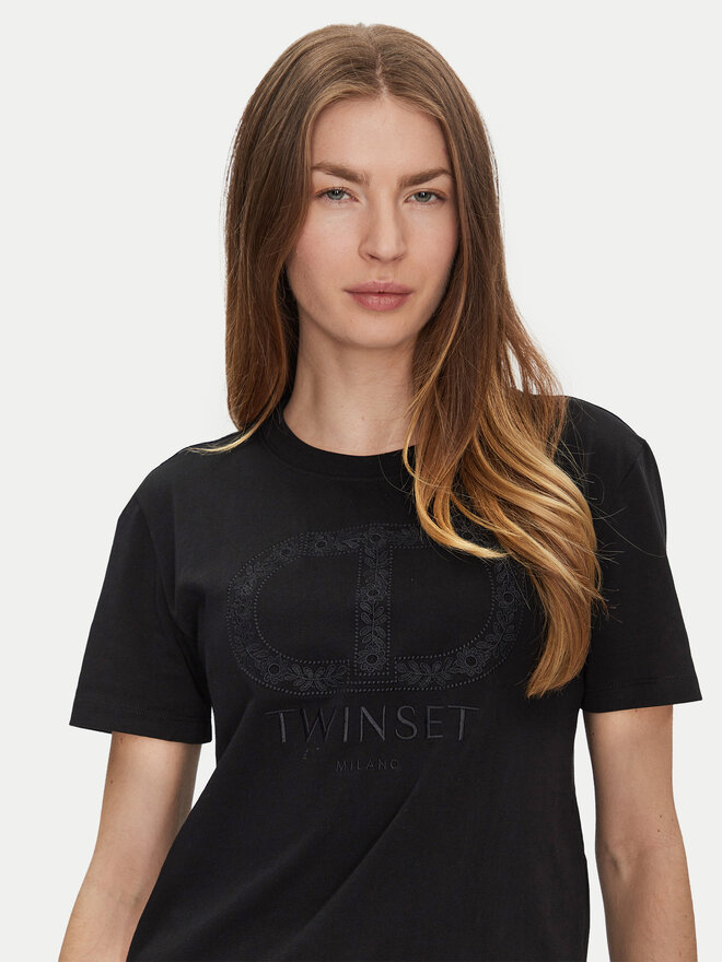 TWINSET TWINSET Marškinėliai 251TP2072 Juoda Regular Fit