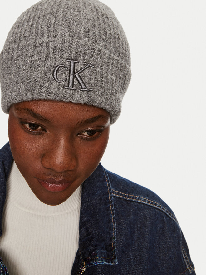 Calvin Klein Σκούφος Calvin Klein Thick Embroidery K60K612321 Γκρι