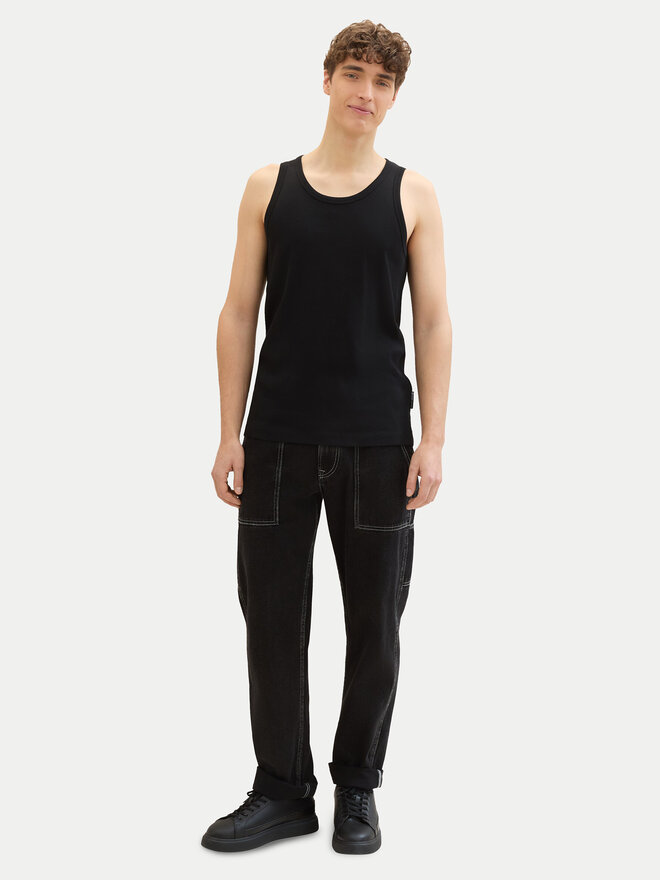 Tom Tailor Denim Tom Tailor Denim Trikó 1042035 Fekete Regular Fit