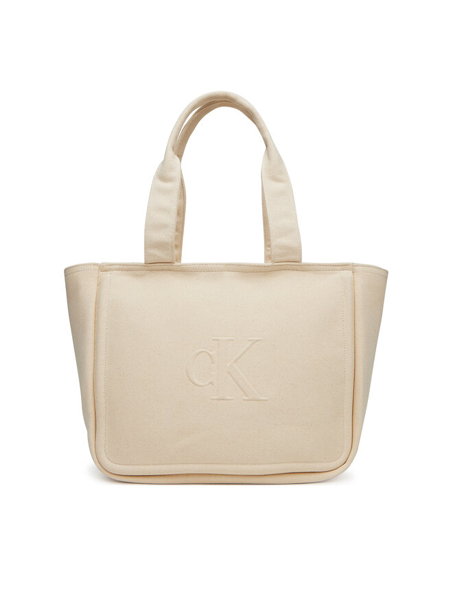 Calvin Klein Jeans Torebka Calvin Klein Jeans Summer Canvas Tote LV04K3098G Beżowy