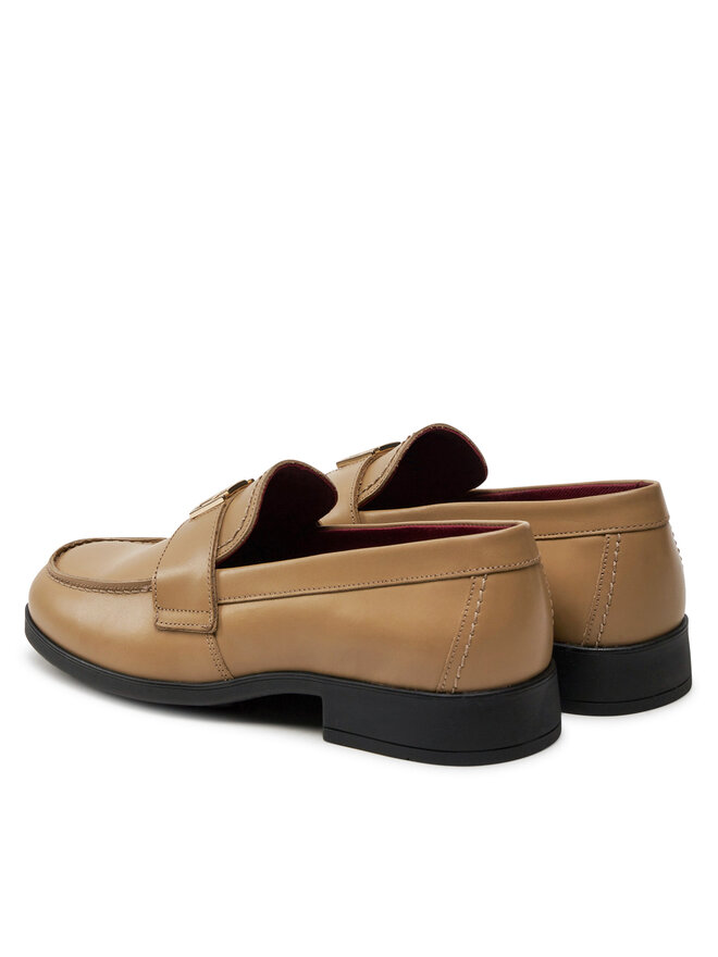 Tommy Hilfiger Slipper Tommy Hilfiger Th Leather Classic Loafer FW0FW07961 Khakifarben