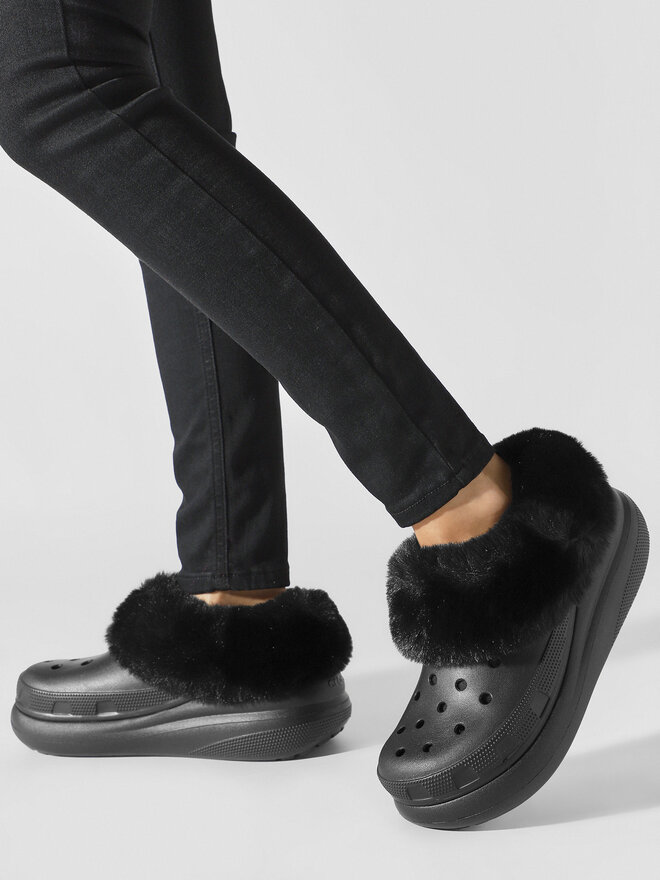 Crocs Şlapi Crocs Crocs Furever Crush Clog 208446 Negru
