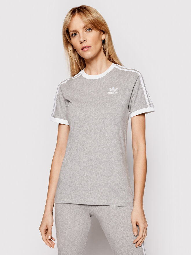 adidas adidas Футболка adicolor Classics 3-Stripes GN2909 Сірий Regular Fit