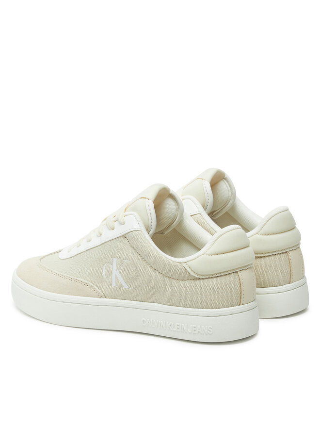 Calvin Klein Jeans Sneakersy Calvin Klein Jeans Classic Cupsole Low Mix Mg Wn YW0YW01636 Écru