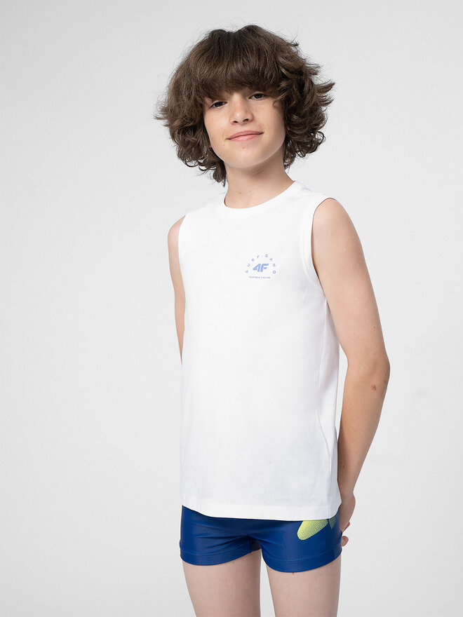 4F 4F Camiseta sin mangas 4FJSS23TTSHM284 Blanco Regular Fit