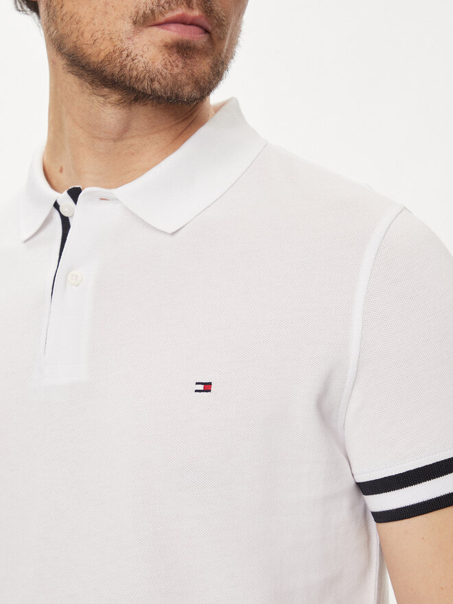 Tommy Hilfiger Tommy Hilfiger Pólóing Monotype MW0MW34737 Fehér Slim Fit
