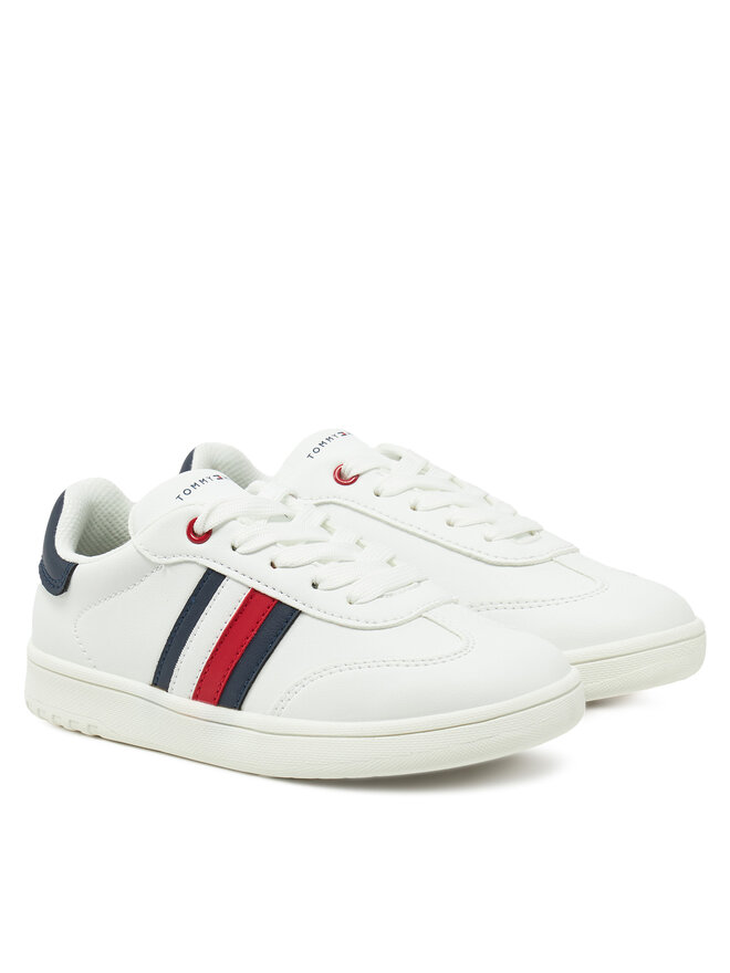 Tommy Hilfiger Sneakersy Tommy Hilfiger Stripe Low Cut Lace-Up Sneaker T3X9-33850-1355 M Biela