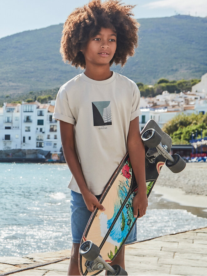 Mayoral Mayoral T-Shirt 6001 Μπεζ Regular Fit