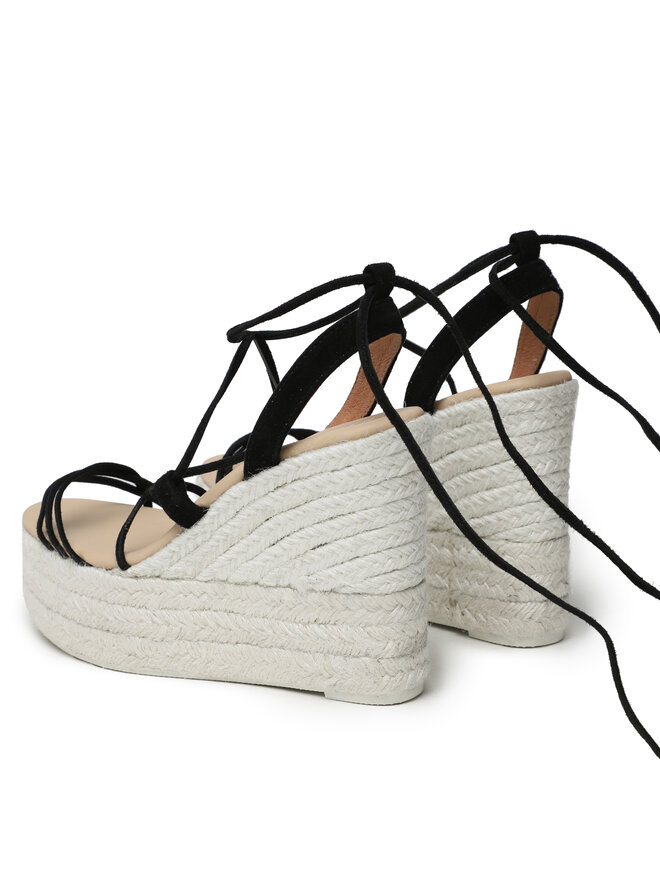 Manebi Espadrilles Manebi Lace-Up Wedge Espadrilles L 8.6 WA Melns