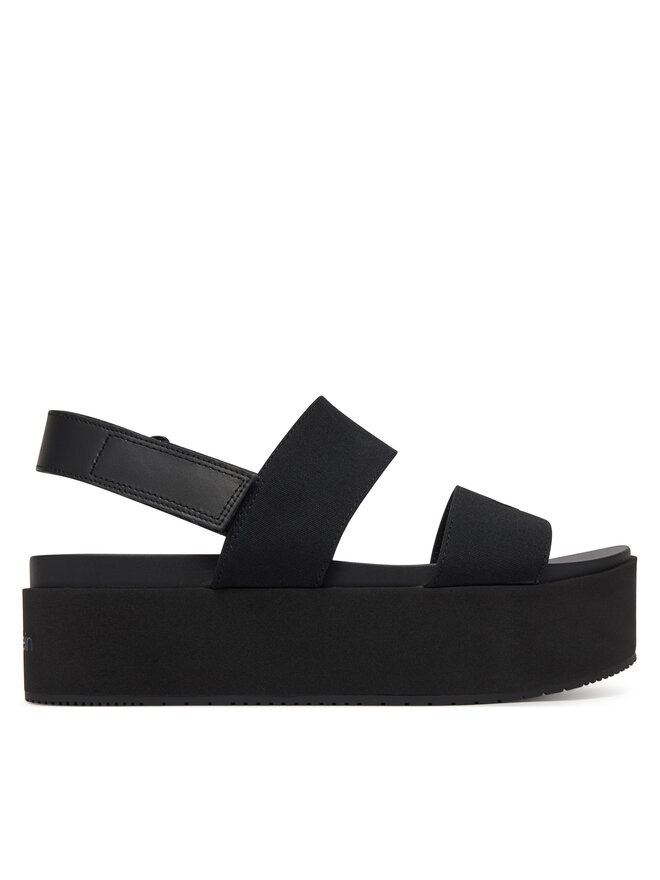 Calvin Klein Jeans Sandały Calvin Klein Jeans Flatform Sandal Sling In YW0YW01788 Czarny