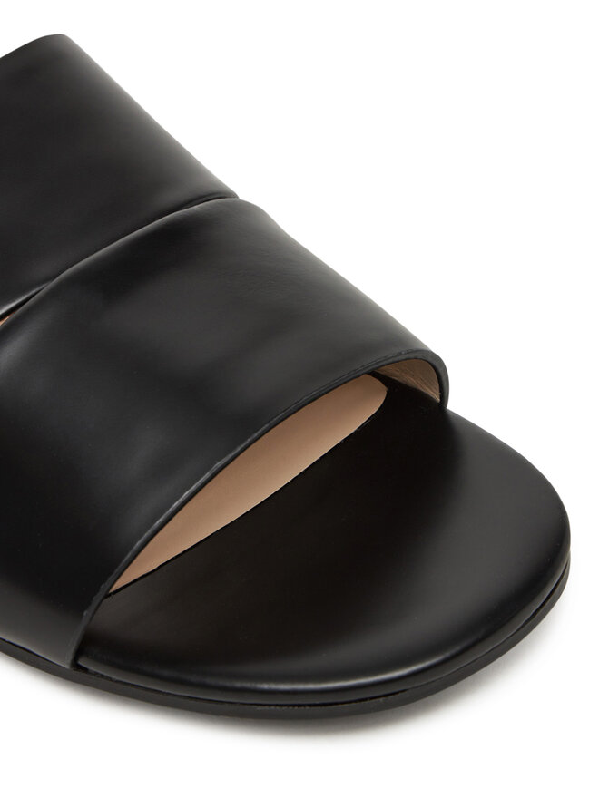 Calvin Klein Pantoletten Calvin Klein Flat Slide - Lth 2 Straps HW0HW02365 Schwarz