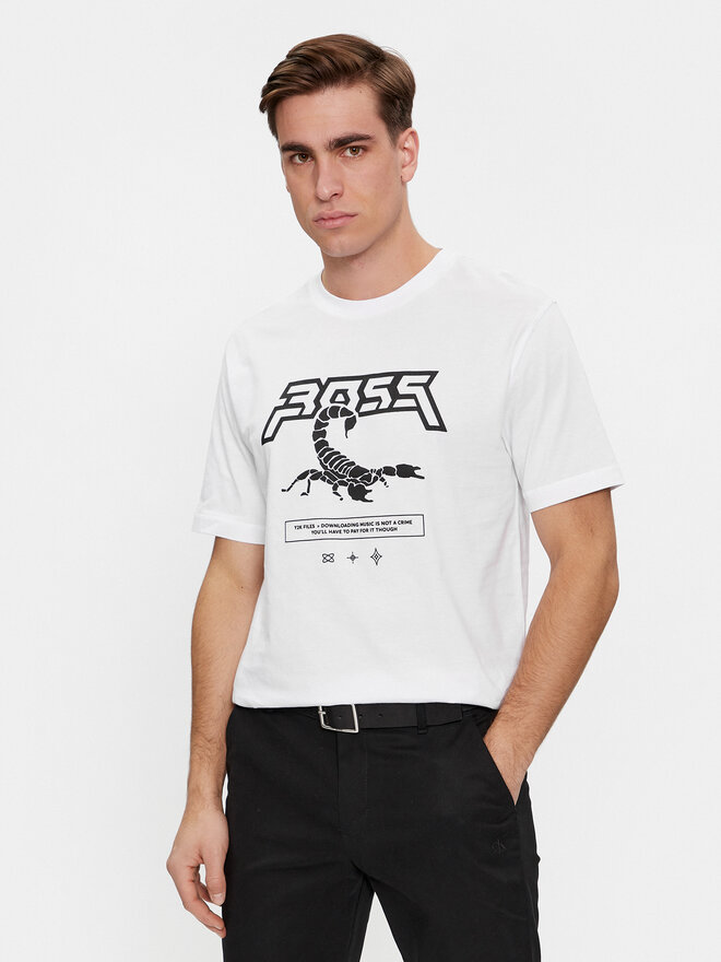 BOSS Boss Marškinėliai Tescorpion 50510648 Balta Regular Fit
