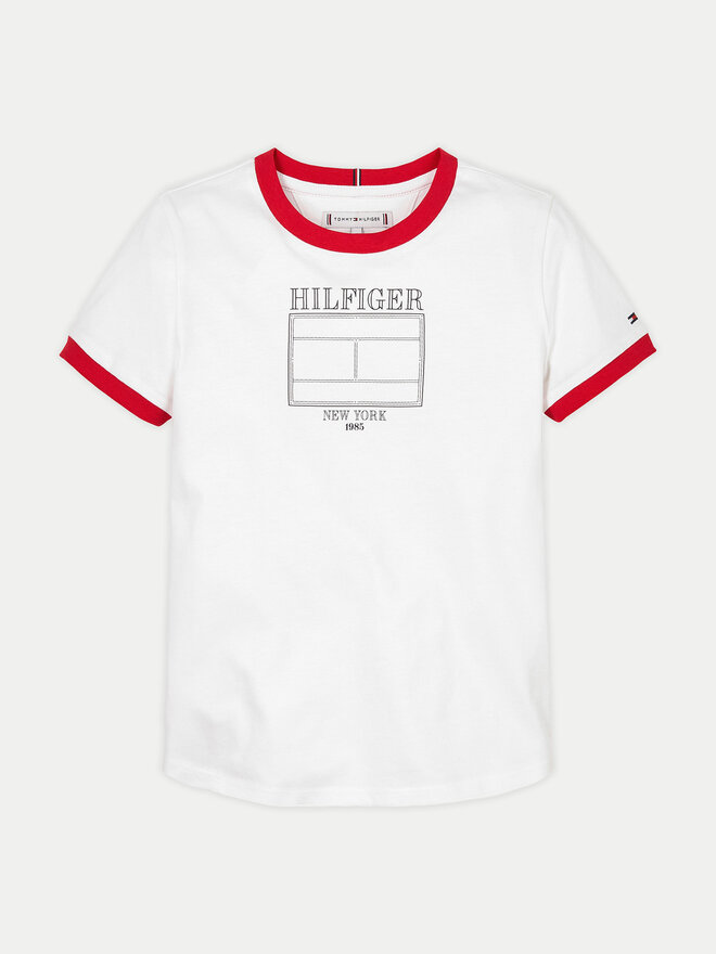 Tommy Hilfiger Tommy Hilfiger Majica KG0KG08528 S Bela Regular Fit