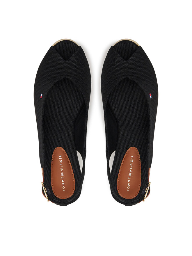 Tommy Hilfiger Espadrillas Tommy Hilfiger Flag Mid Wedge Espad Slingback FW0FW08595 Nero