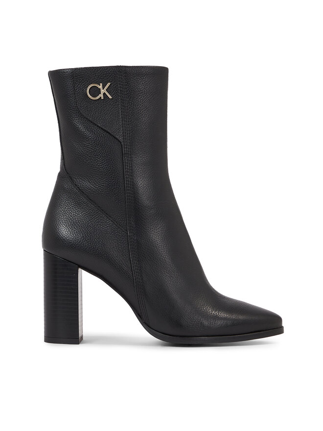 Calvin Klein Polokozačky Calvin Klein Cup Heel Ankle Boot W/Hw 80 HW0HW01750 Černá