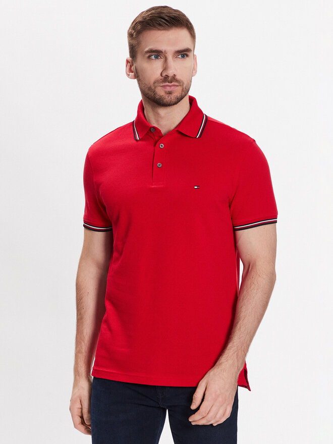 Tommy Hilfiger Tommy Hilfiger Pólóing 1985 Rwb Tipped MW0MW30750 Piros Slim Fit