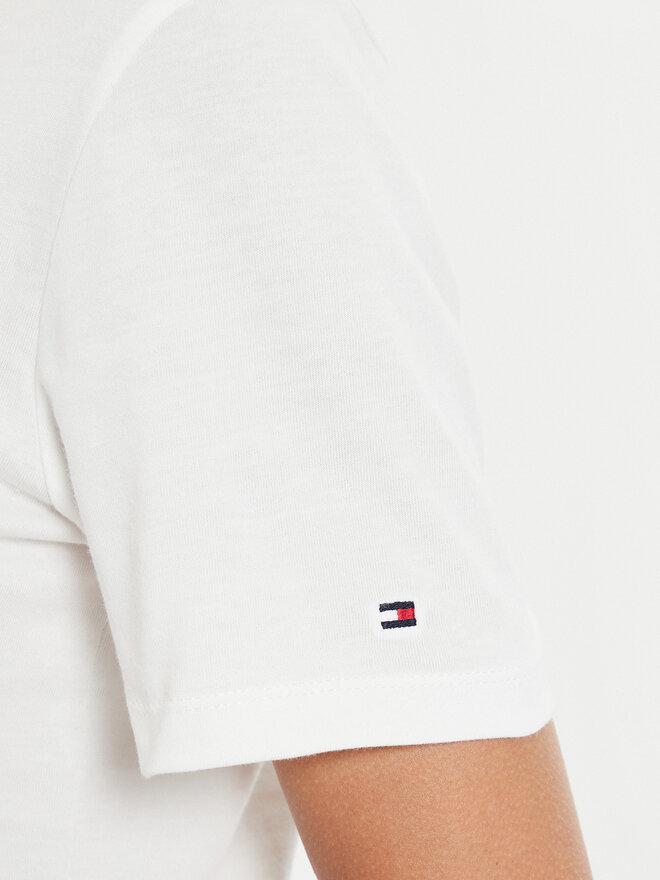 Tommy Hilfiger Tommy Hilfiger Majica Script WW0WW43459 Écru Regular Fit