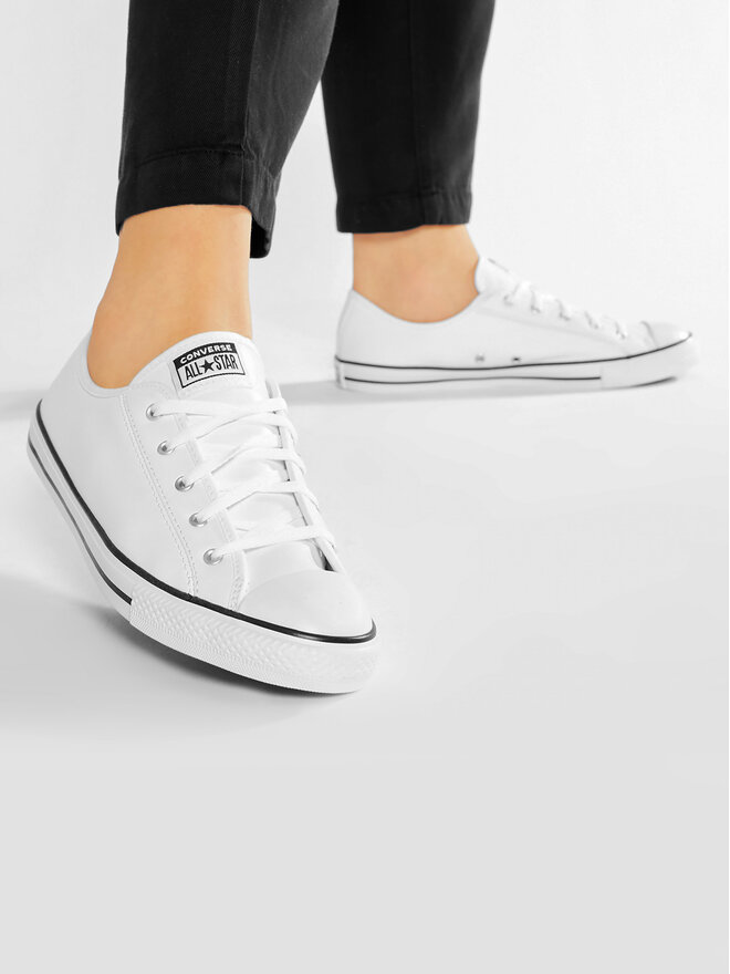 All star dainty leather white best sale