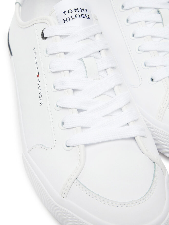 Tommy Hilfiger Πάνινα παπούτσια Tommy Hilfiger Core Corporate Vulc Leather FM0FM05399 Λευκό
