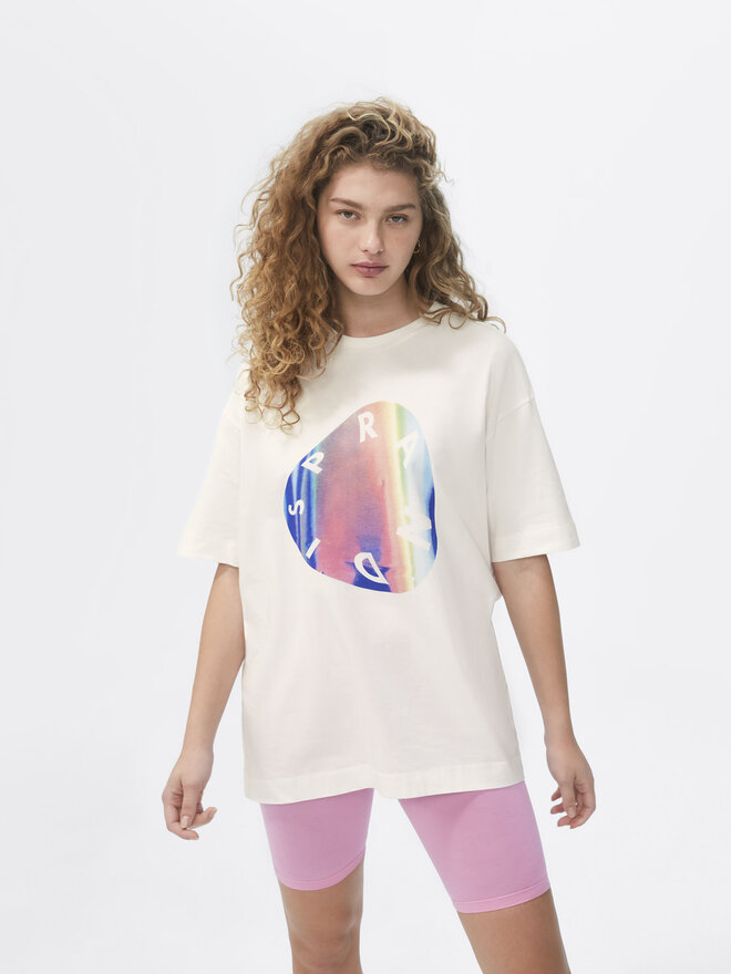 Sprandi Sprandi Marškinėliai SP22-TSD102 Balta Relaxed Fit