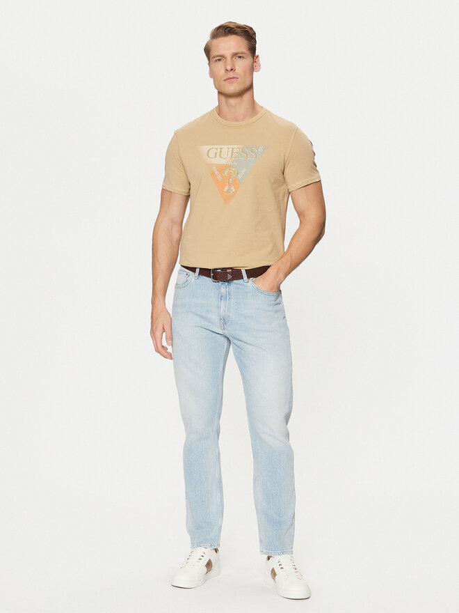 Guess Guess Marškinėliai M5RI14 J1314 Smėlio Slim Fit