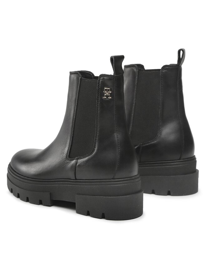 Tommy Hilfiger Klassische Stiefeletten Tommy Hilfiger Monochromatic Chelsea Boot FW0FW06899 Schwarz