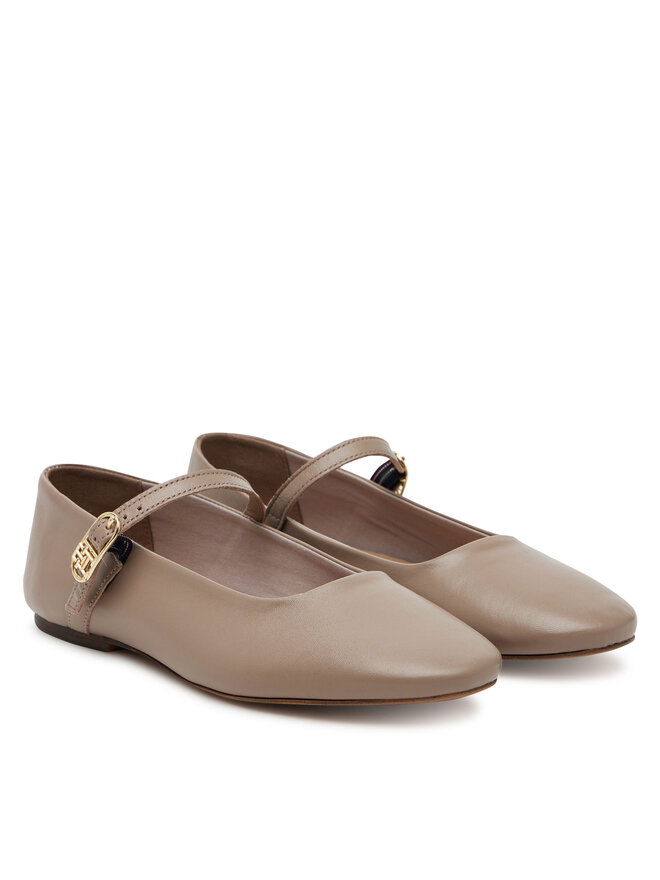 Tommy Hilfiger Bailarinas Tommy Hilfiger Leather Maryjane Ballerina FW0FW08651 Beis