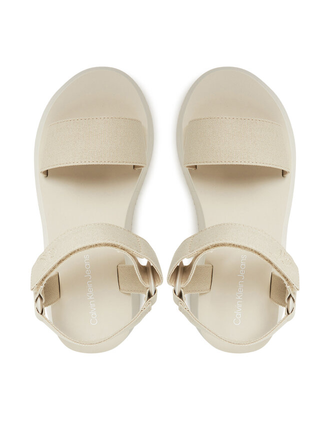 Calvin Klein Jeans Sandále Calvin Klein Jeans Sandal Velcro Webbing Mg YW0YW01693 Écru