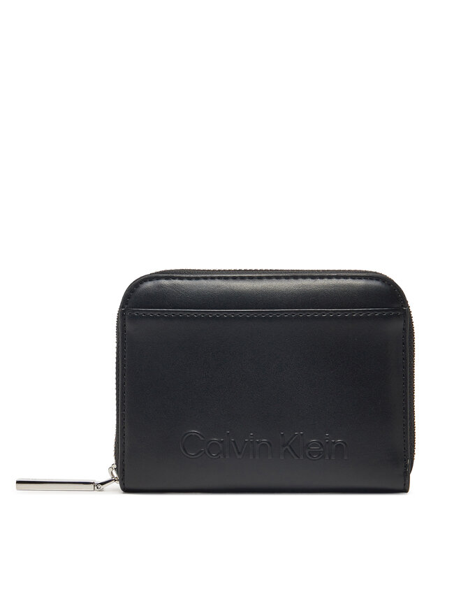 Calvin Klein Sieviešu maks Calvin Klein Embossed Logo Medium Zip Around K60K612965 Melns